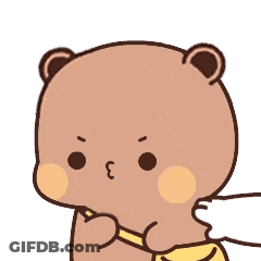 Angry Cartoon Bear With Wings Holding Bow GIF