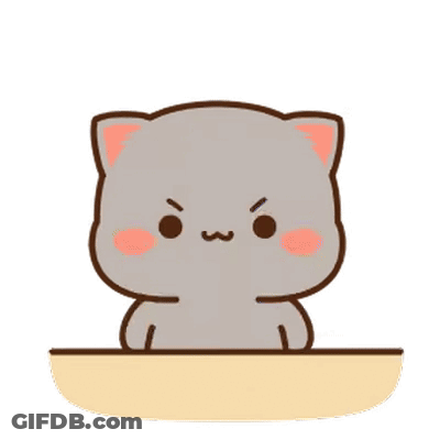 Angry Cartoon Cat Sitting GIF