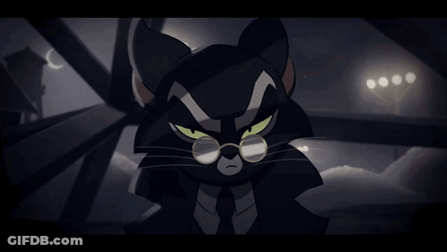 Angry Cartoon Cat With Glasses And Tie GIF