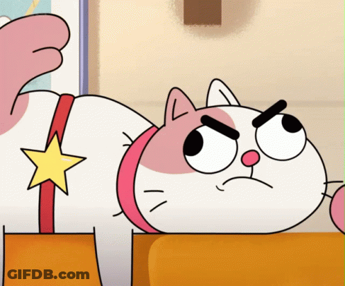 Angry Cartoon Cat With Star On Chest GIF