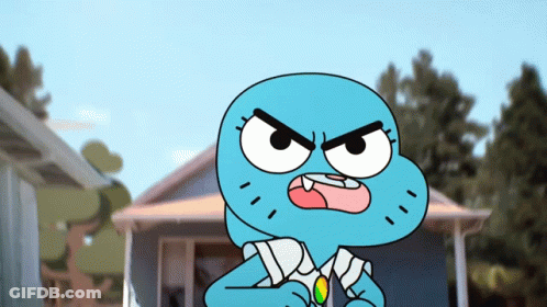 Angry Cartoon Character In Front Of House GIF