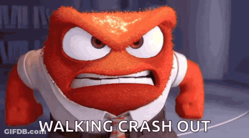 Angry Cartoon Character Walking Crash Out GIF