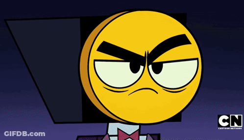 Angry Cartoon Character With CN Logo GIF