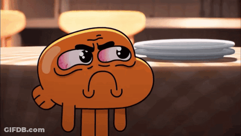 Angry Cartoon Character With Stack Of Plates GIF