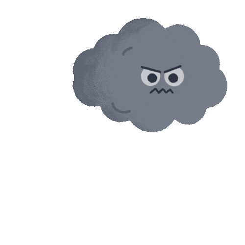 Angry Cartoon Cloud Shooting Lightning GIF