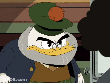 Angry Cartoon Duck With Glasses And Green Hat GIF