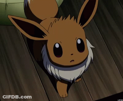 Angry Cartoon Eevee Looking At Camera GIF