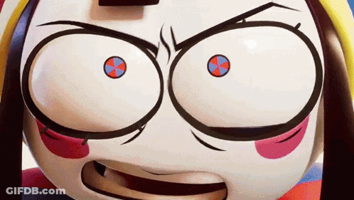 Angry Cartoon Face Close Up GIF