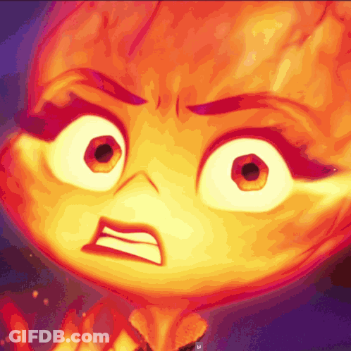 Angry Cartoon Face Close Up GIF