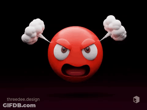 Angry Cartoon Face With Steam From Ears GIF
