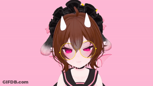 Angry Cartoon Girl With Horns And Glasses GIF