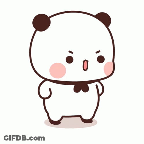 Angry Cartoon Panda With Bow Tie GIF