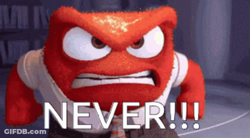 Angry Cartoon Saying Never GIF