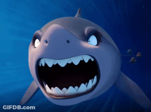 Angry Cartoon Shark GIF