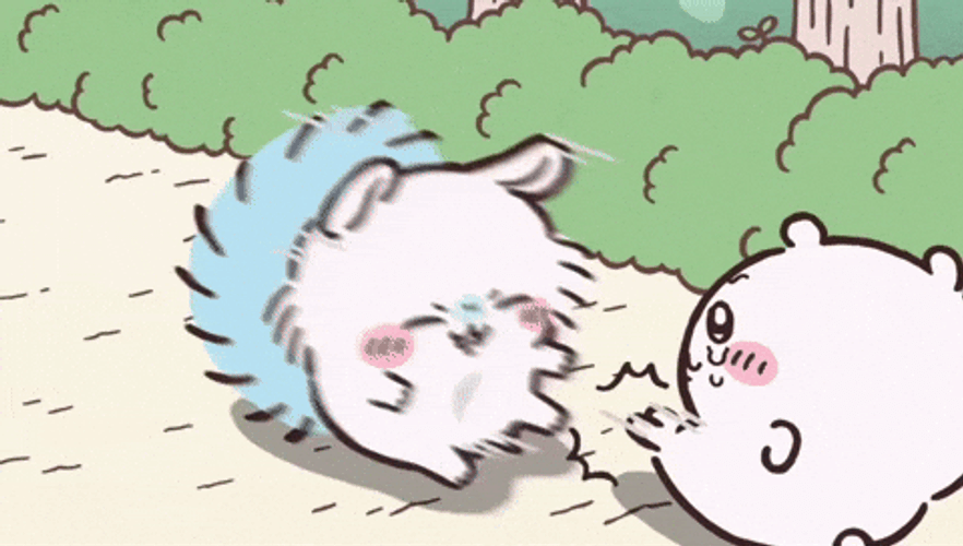 Angry Chiikawa Kicks Momonga GIF