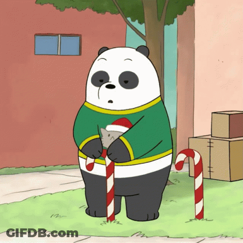 Angry Christmas Panda Looking GIF
