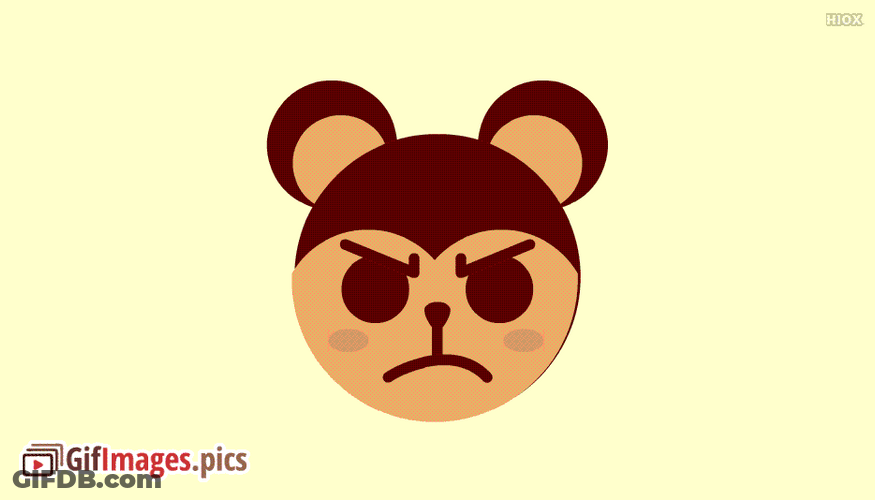Angry Face Bear Cartoon GIF