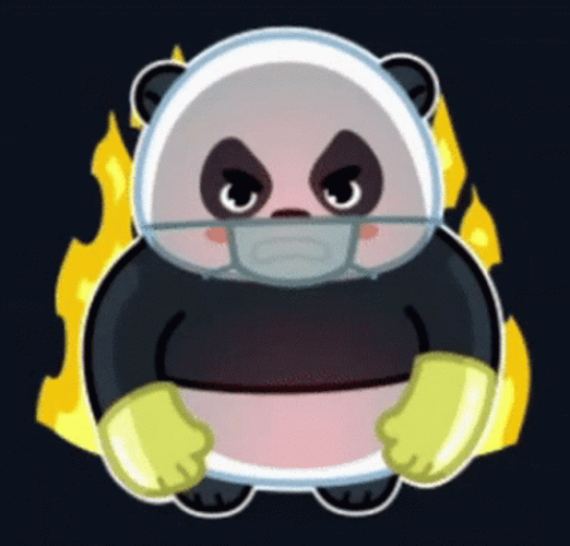 Angry Flaming Panda Sticker GIF