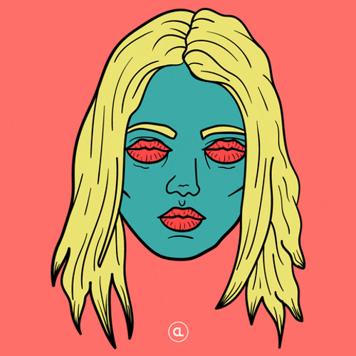 Angry Girl Illustration With Sharp Teeth GIF