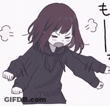 Angry Girl In Black Hoodie Making Funny Face GIF