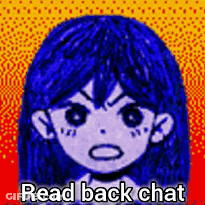 Angry Girl With Blue Hair Says Read Back Chat GIF