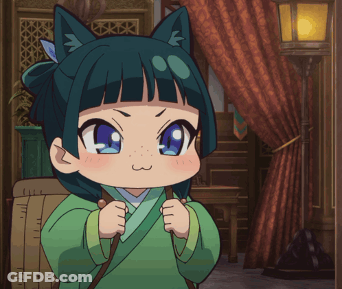 Angry Girl With Cat Ears And Blue Eyes GIF