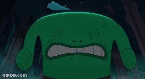 Angry Green Cartoon Character With Tattoo GIF