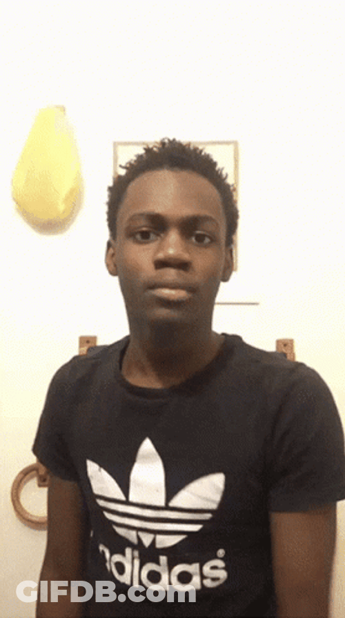 Angry Guy Wearing Black Adidas Shirt GIF