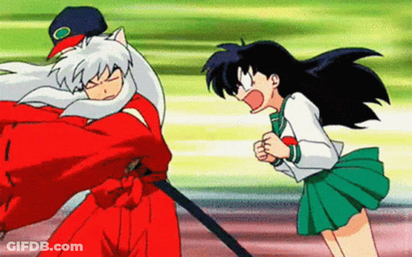 Angry Kagome Shouting GIF