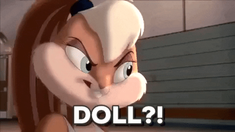 Angry Lola Bunny Doll GIF