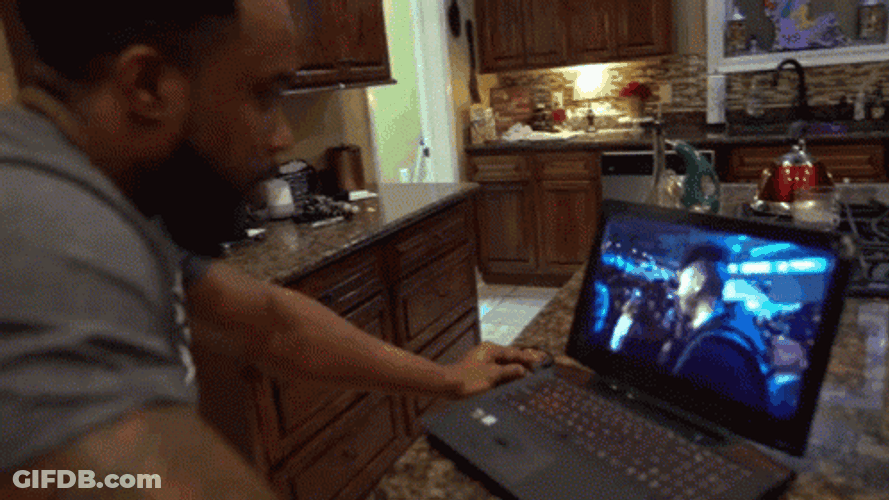 Angry Man Throwing Computer GIF
