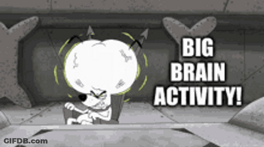 Angry Man With Big Brain Activity Animation GIF