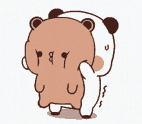 Angry Mochi Panda Hanging Mocha GIF