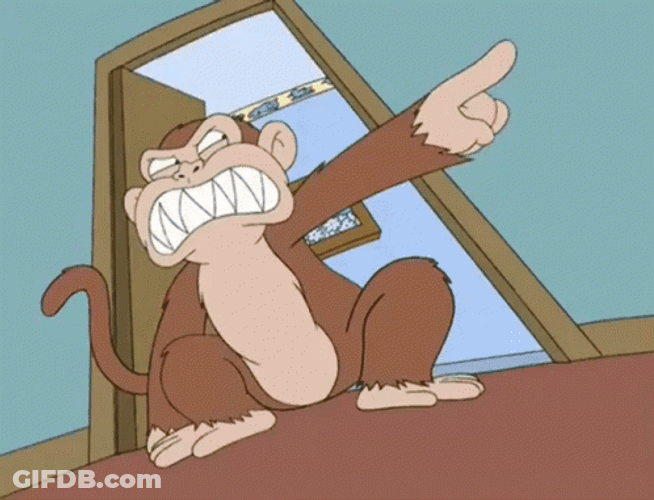 Angry Monkey Pointing GIF