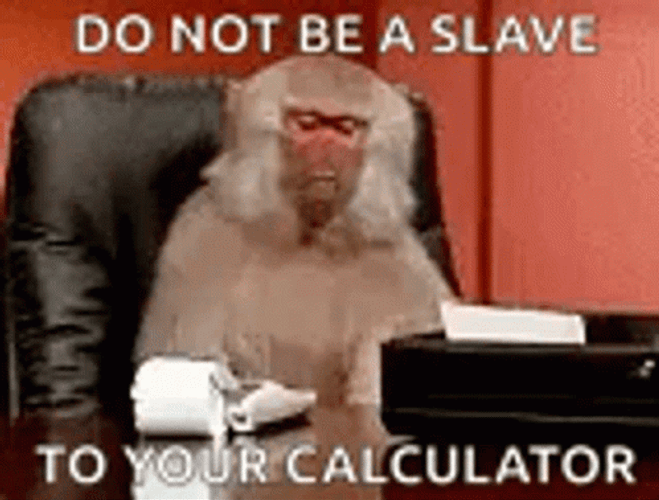 Angry Monkey Using Calculator GIF