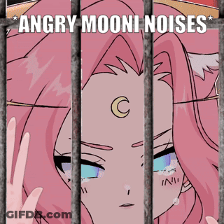 Angry MooNi Noises Poster With Pink Anime Girl GIF