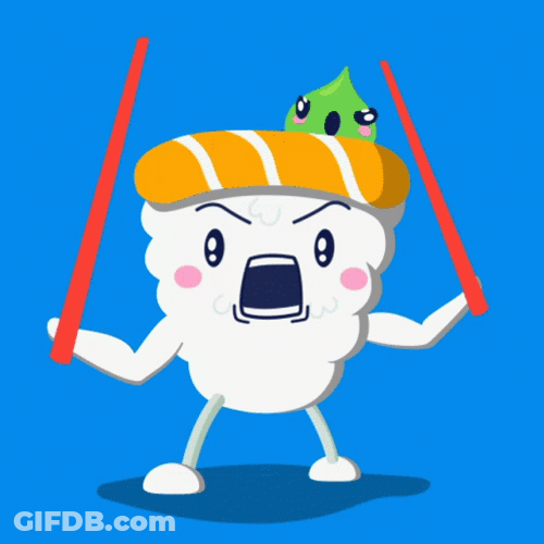 Angry Muscled Sushi GIF