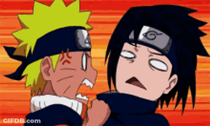 Angry Naruto Sasuke Trying To Start Fight GIF