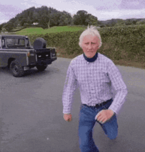 Angry Old Man Fighting GIF