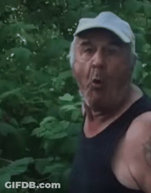 Angry Old Man Spit GIF