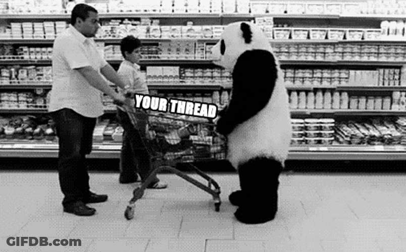Angry Panda Kicking Groceries GIF