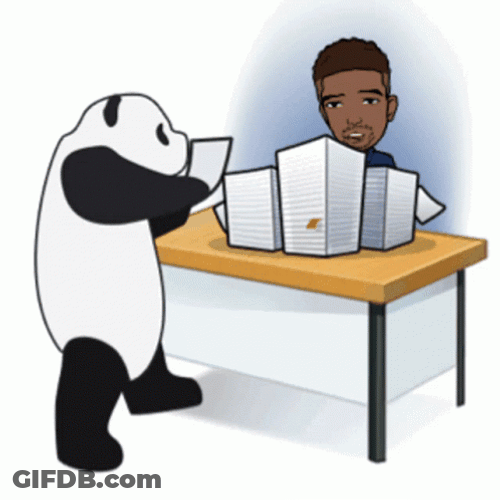 Angry Panda Throwing Papers Animation GIF