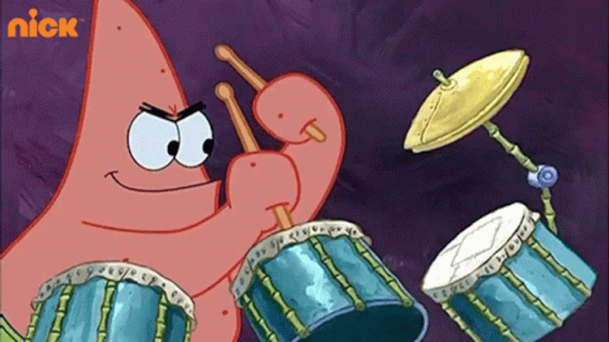 Angry Patrick Star Drum Roll GIF