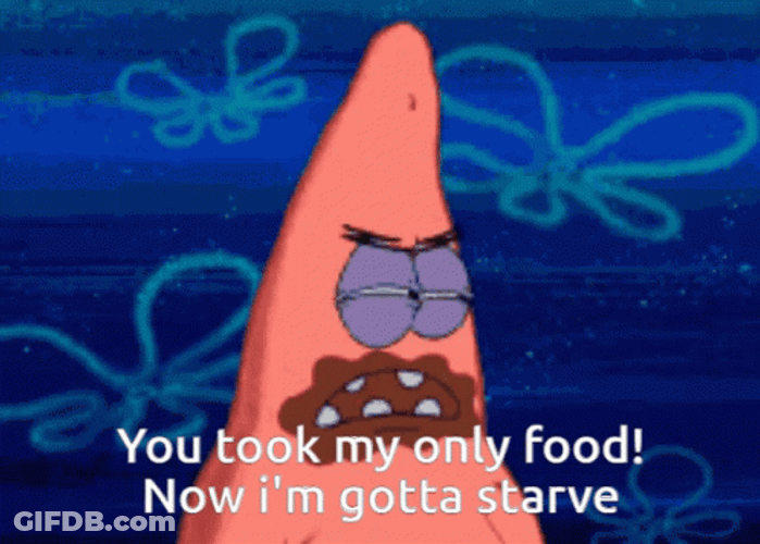 Angry Patrick Starving GIF