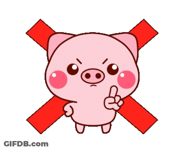 Angry Pig Saying No GIF