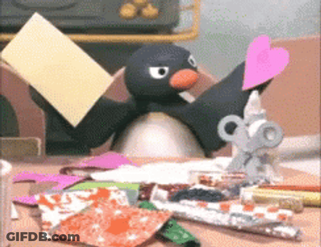 Angry Pingu Love Letter GIF