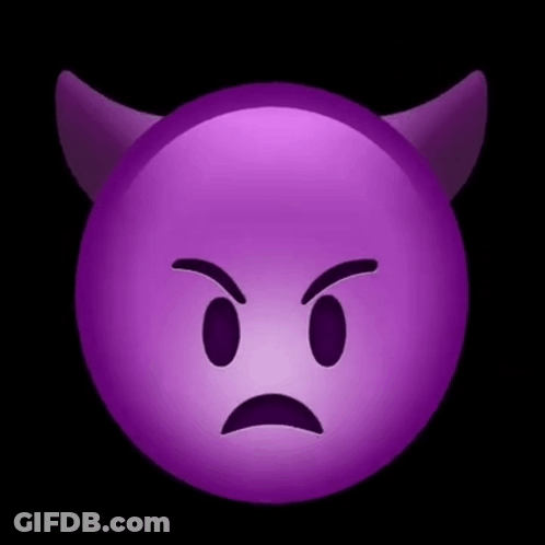 Angry Purple Devil Emoji With Horns GIF