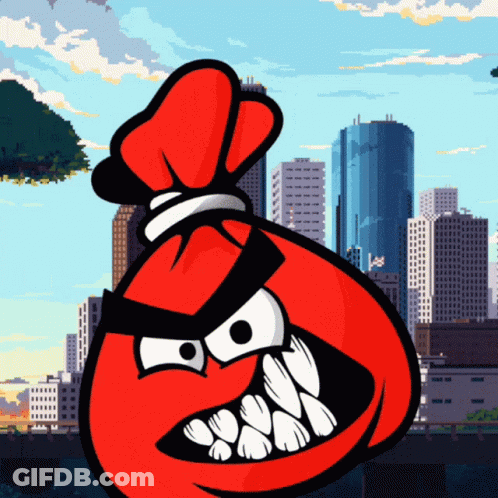 Angry Red Bag Cartoon GIF