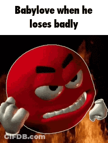 Angry Red Ball Babylove Losing GIF
