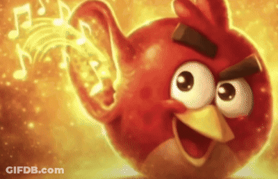 Angry Red Bird With Music Notes GIF